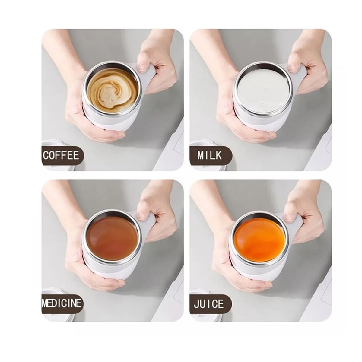 GENERICO - Taza Magnética Automática Acero Inoxidable Mezclador Térmico