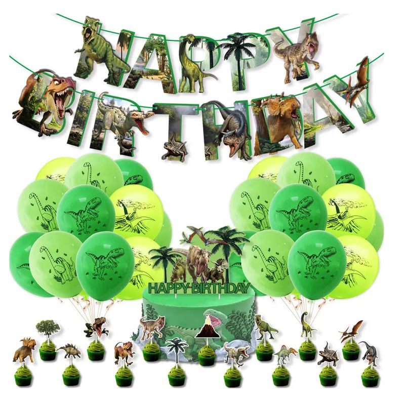 GENERICO - Kit Globos Dinosaurios Fiestas Cumpleaños Eventos Megaventas