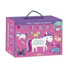MUNDICROM - Unicornios. Libro+5 Puzles Con Textura