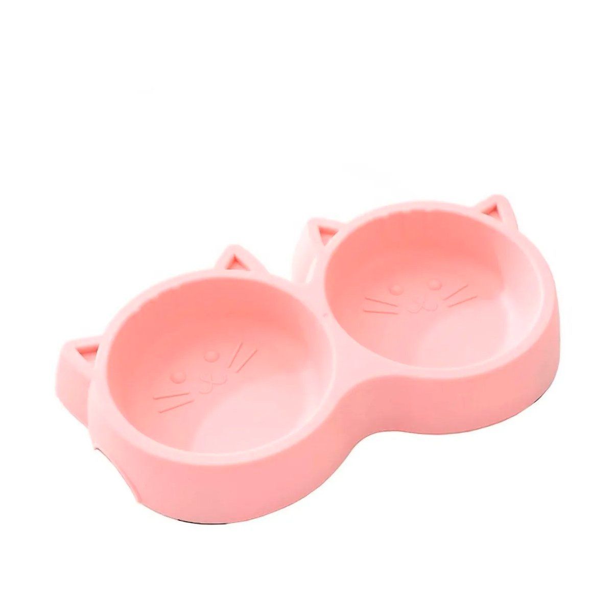 GENERICO - Plato De Comida Doble Para Mascotas Con Forma De Gato Rosa