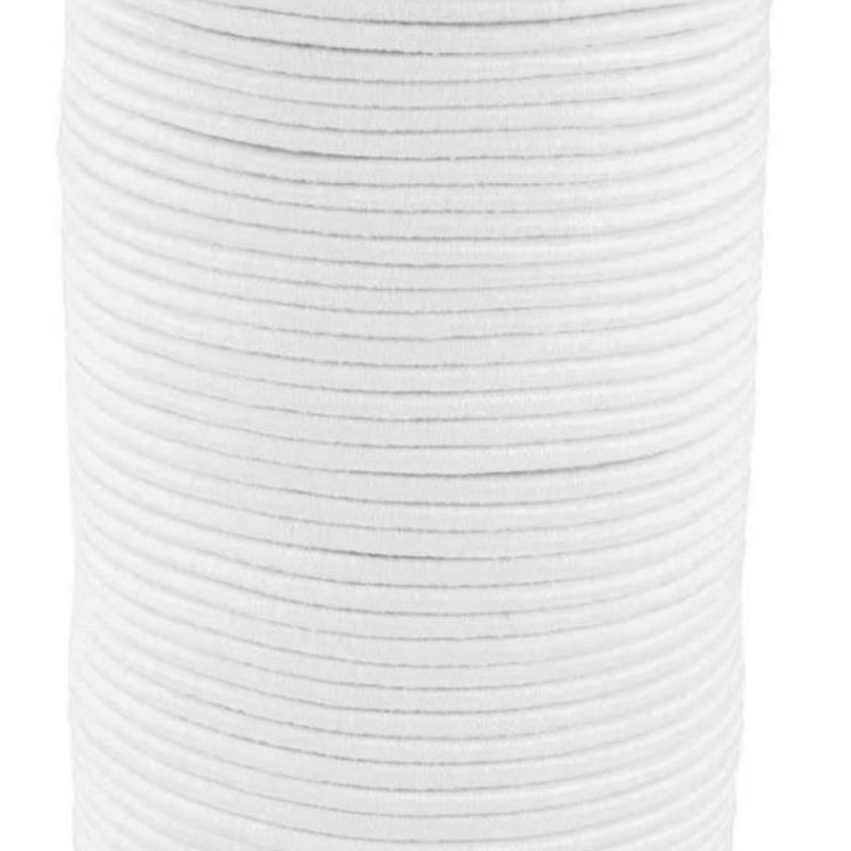GENERICO - cordon elastico cola de raton 3mm de diametro rollo 10mts blanco