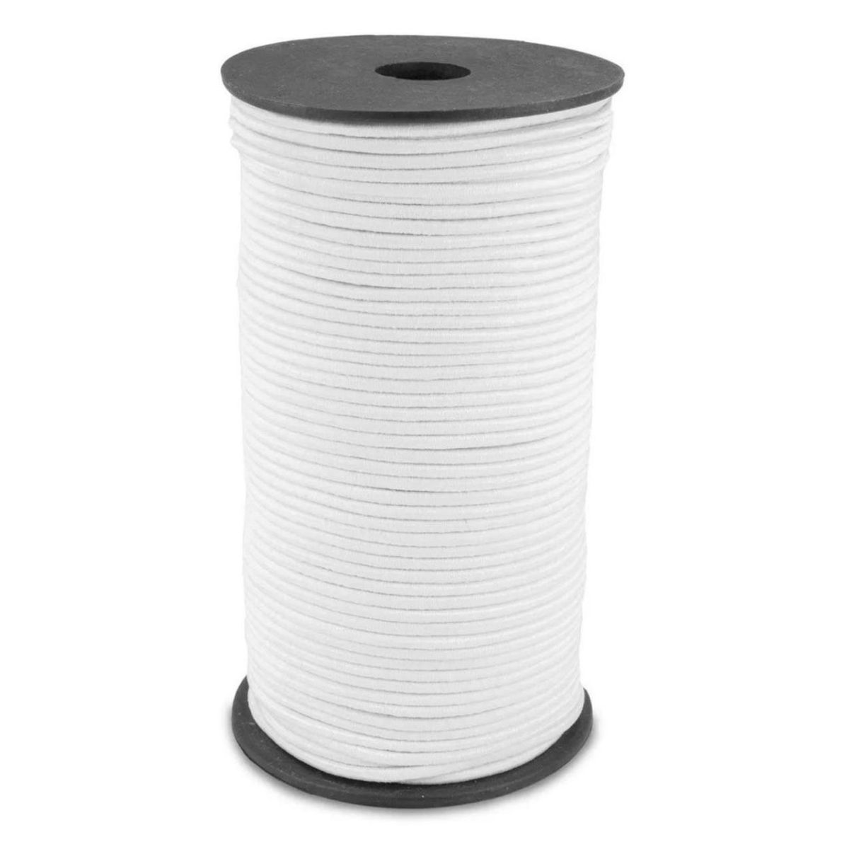 GENERICO - cordon elastico cola de raton 3mm de diametro rollo 10mts blanco
