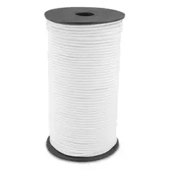GENERICO - Cordon elastico cola de raton 3mm de diametro rollo 10mts blanco
