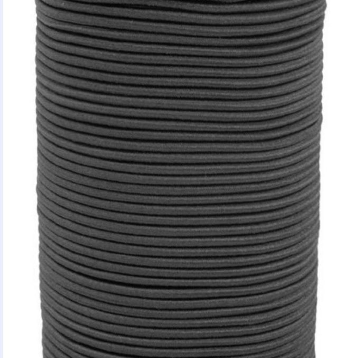 GENERICO - cordon elastico cola de raton 3mm de diametro rollo 10mts negro