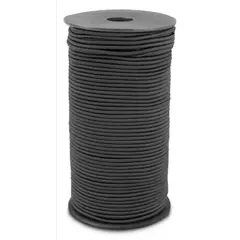 GENERICO - Cordon elastico cola de raton 3mm de diametro rollo 10mts negro