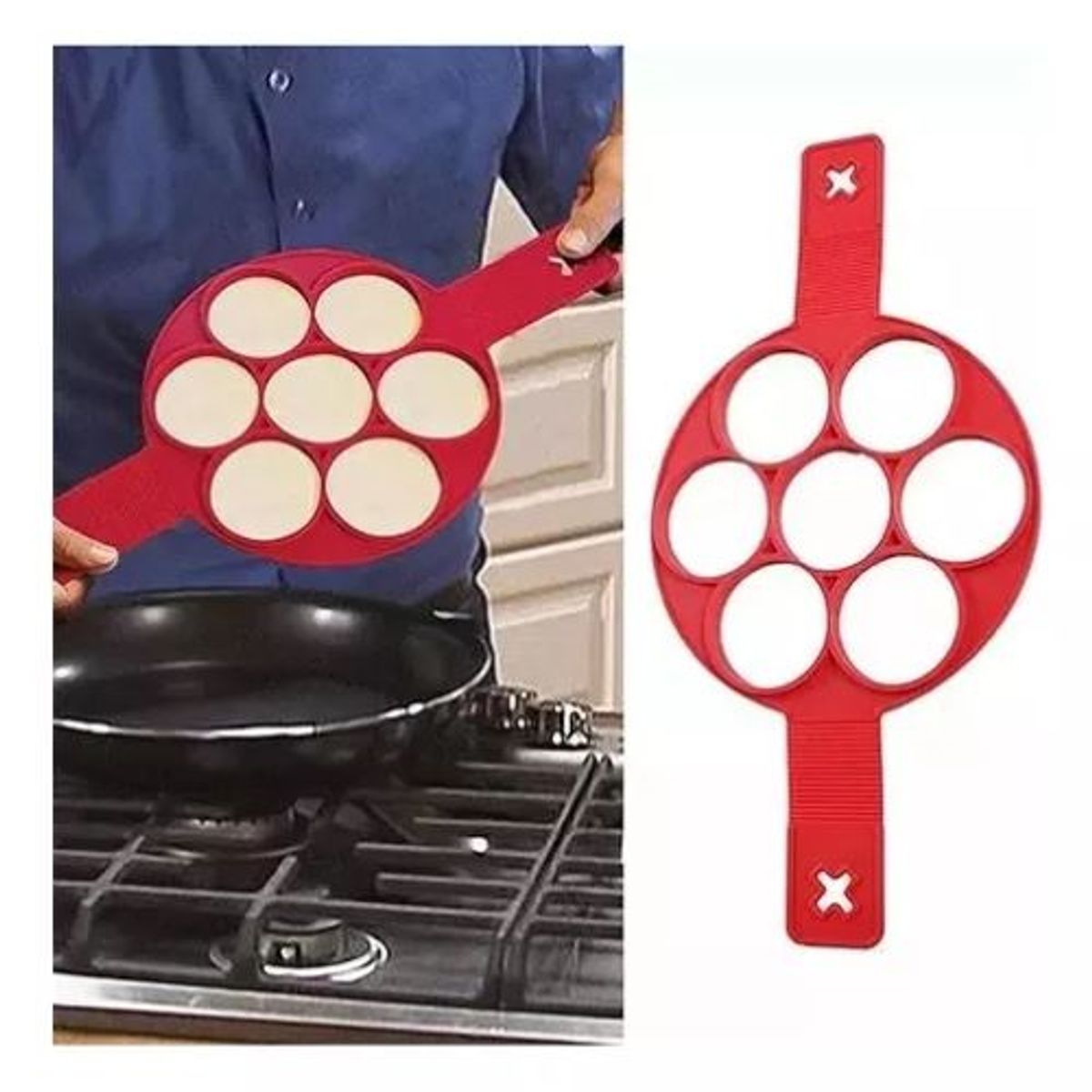 SHOP EHOME BAG - Molde 7 Unidades Para Panqueques Queques De Silicona Huevos