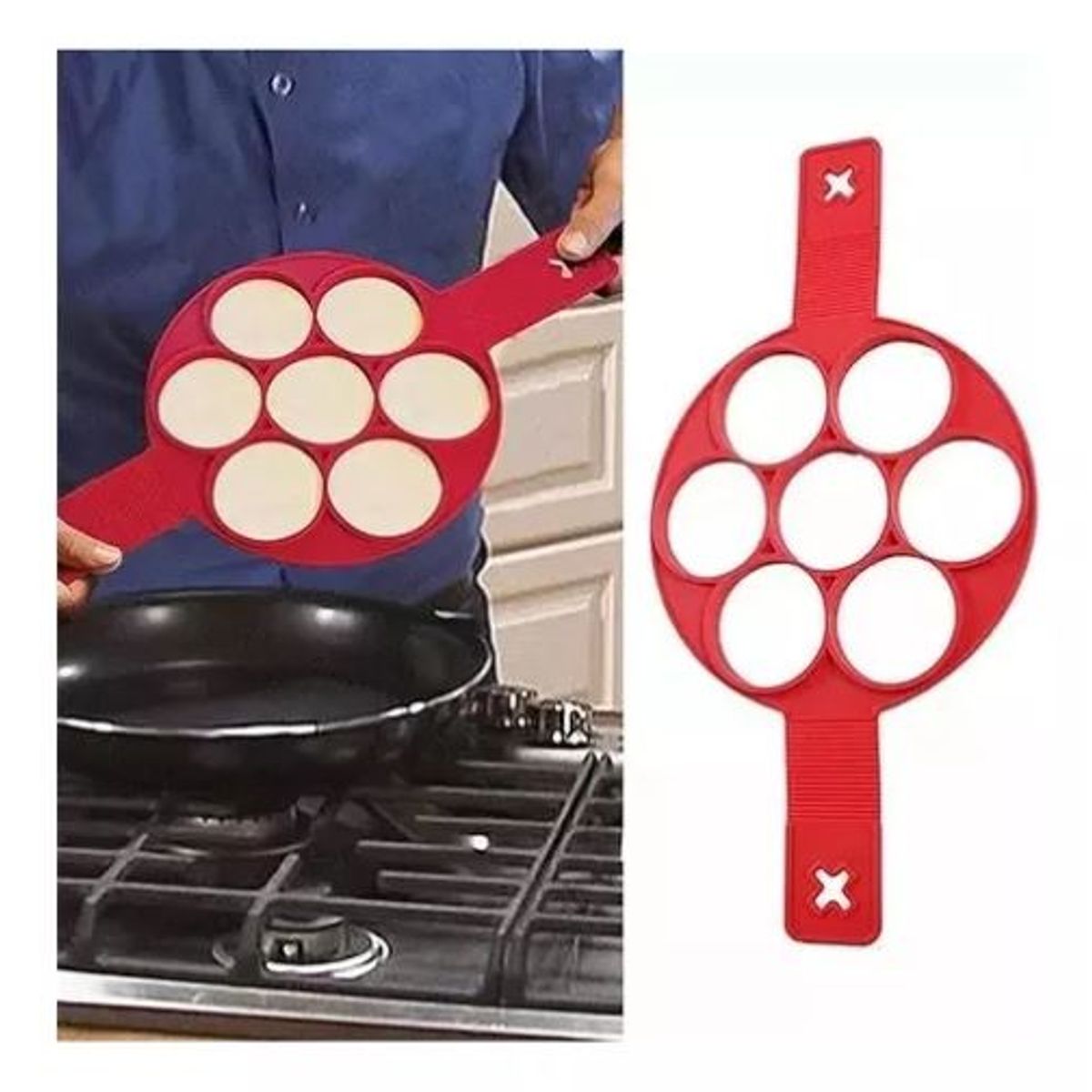 SHOP EHOME BAG - Molde 7 Unidades Para Panqueques Queques De Silicona Huevos