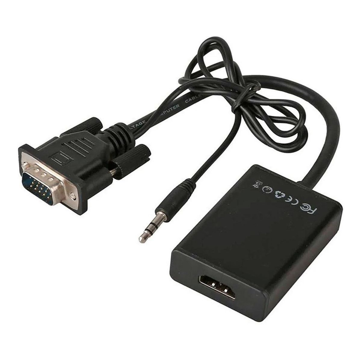 GEN - Adaptador Conversor Vga A Hdmi Convertidor Con Audio