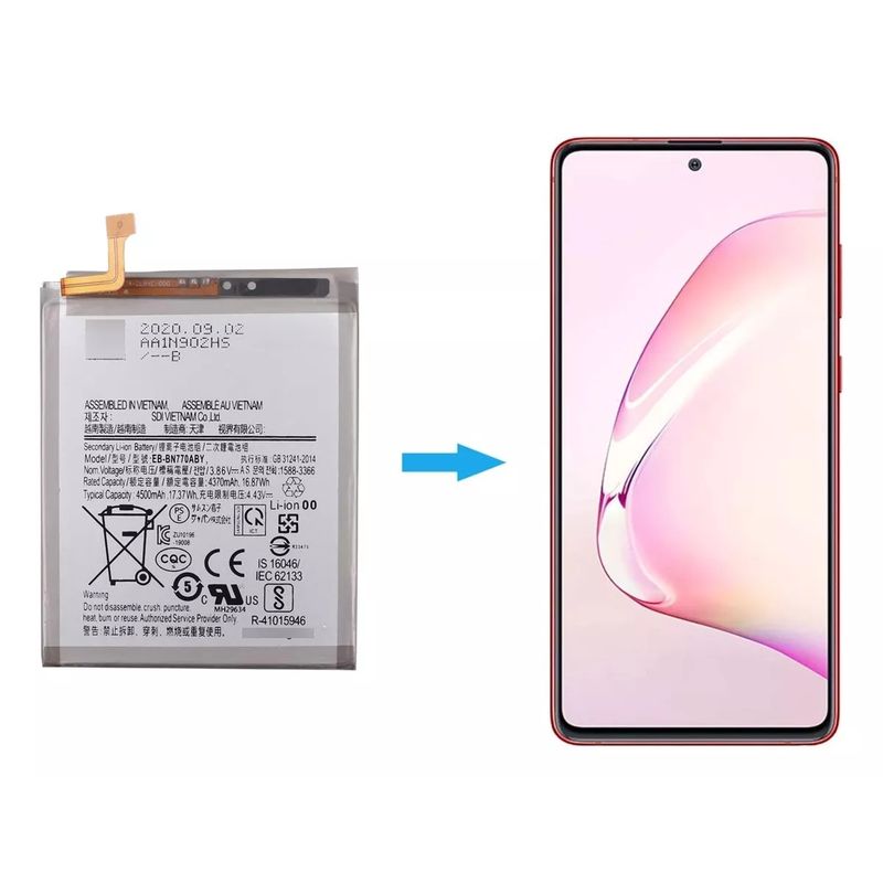 GENERICO - Bateria Para Samsung Note 10 Lite + Kit Herramientas