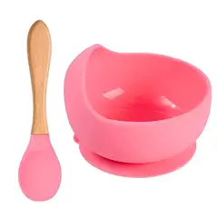 GENERICO - Set Plato Con Ventosa Y Cuchara Silicona Bebes Guagua 2 Pcs