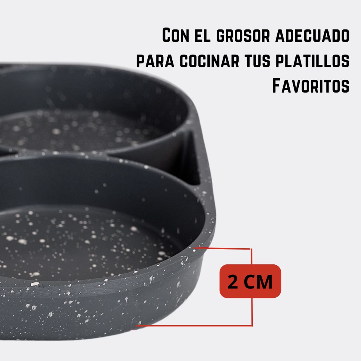 CRUSEC - Sartén Antiadherente Comidas Variadas 3 y 4 Espacios