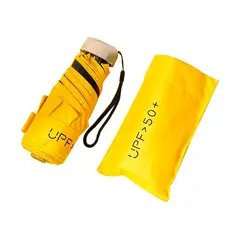 GENERICO - Mini Paraguas Plegable Portátil Amarillo
