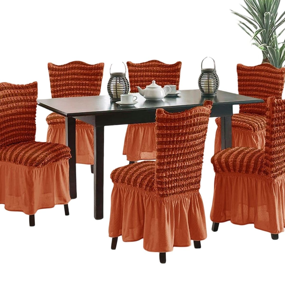 GENERICO - Pack 6 Fundas Sillas Turcas Diseño Lineal L1