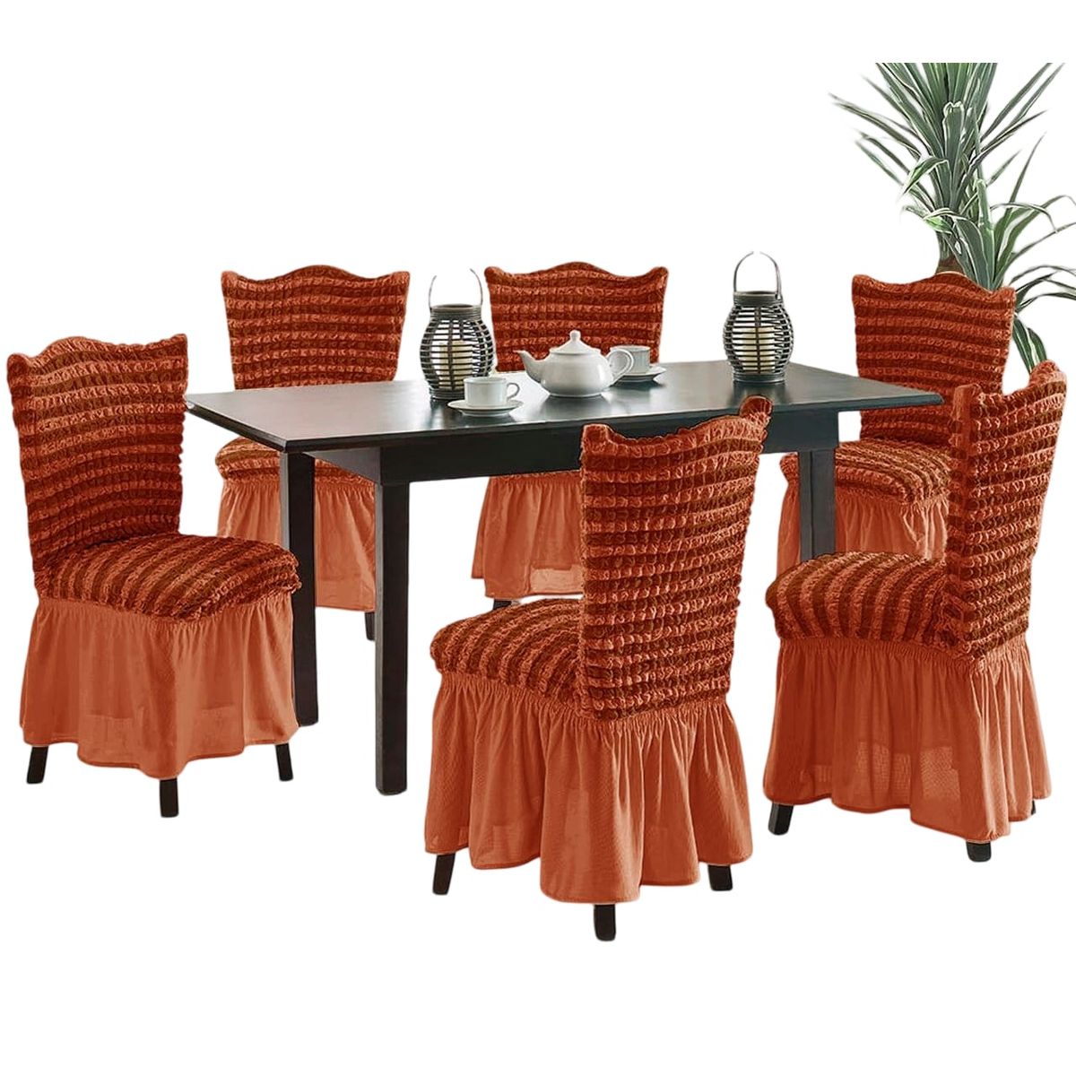 GENERICO - Pack 6 Fundas Sillas Turcas Diseño Lineal L1