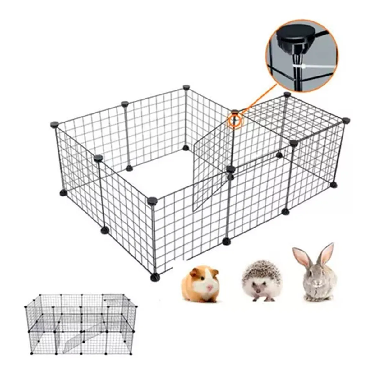 OFERTABKN - Jaula Corral Cerco Pequeñas Mascotas 12 Paneles Armable