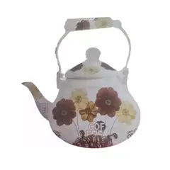 GENERICO - TETERA DISEÑO CLASICO FLOR CAFE DE 2 LITROS ENLOZADA ESMALTADA
