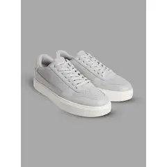 CALVIN KLEIN - Zapatillas de Cuero Lace Up Basket Gris