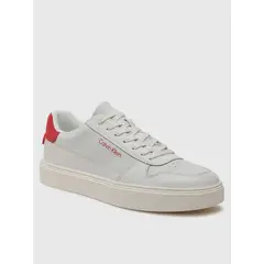 CALVIN KLEIN - Zapatillas de Cuero Lace Up Basket Blanco