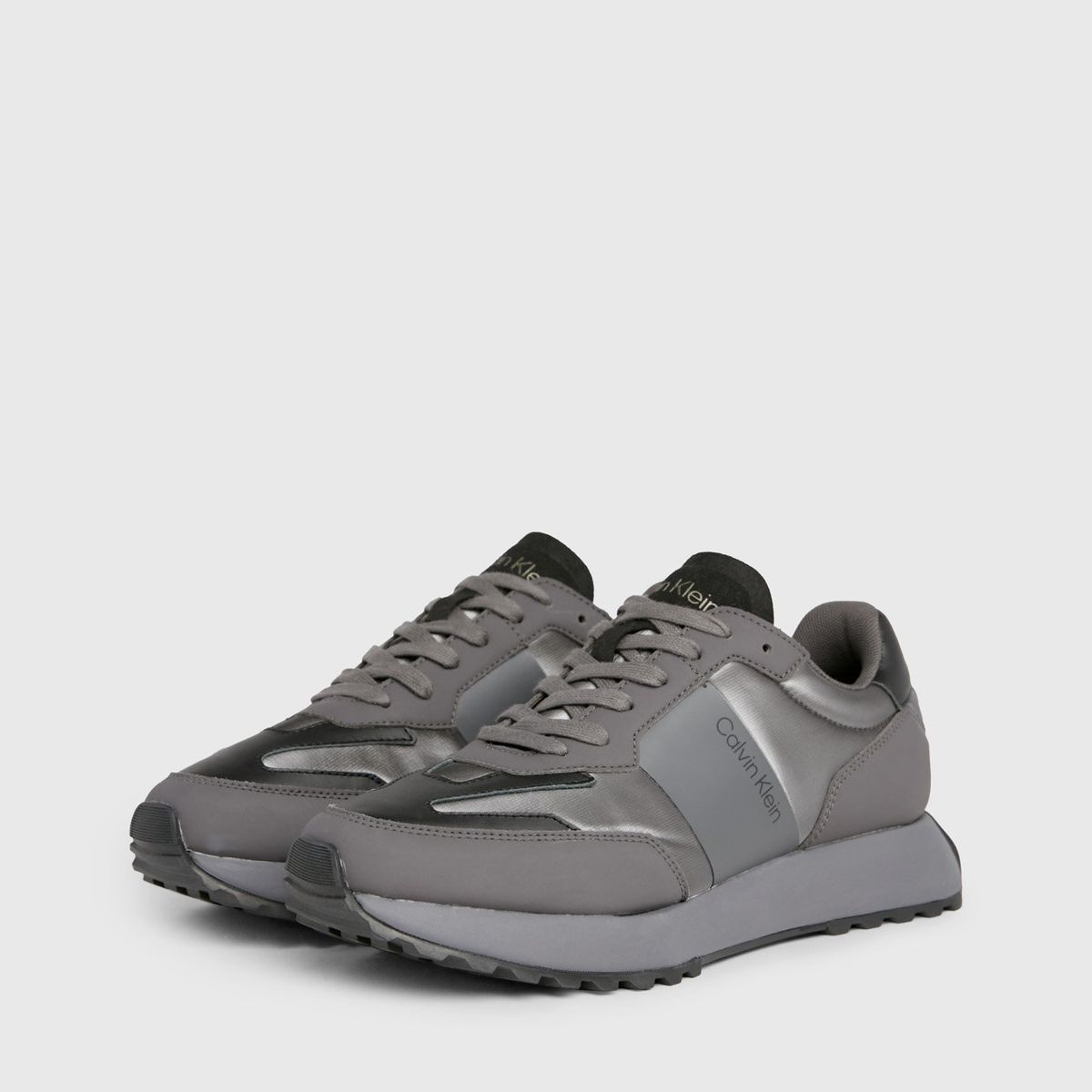 CALVIN KLEIN - Zapatillas Lace Up Shine Plateado Calvin Klein