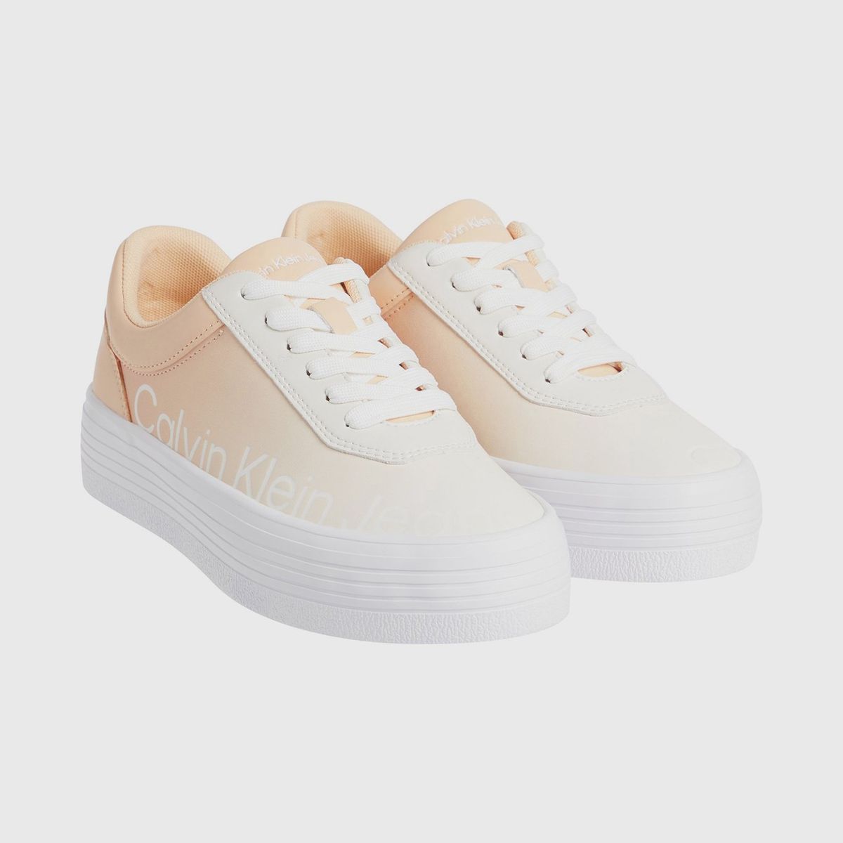 CALVIN KLEIN - Zapatillas de Cuero Bold Naranjo Calvin Klein