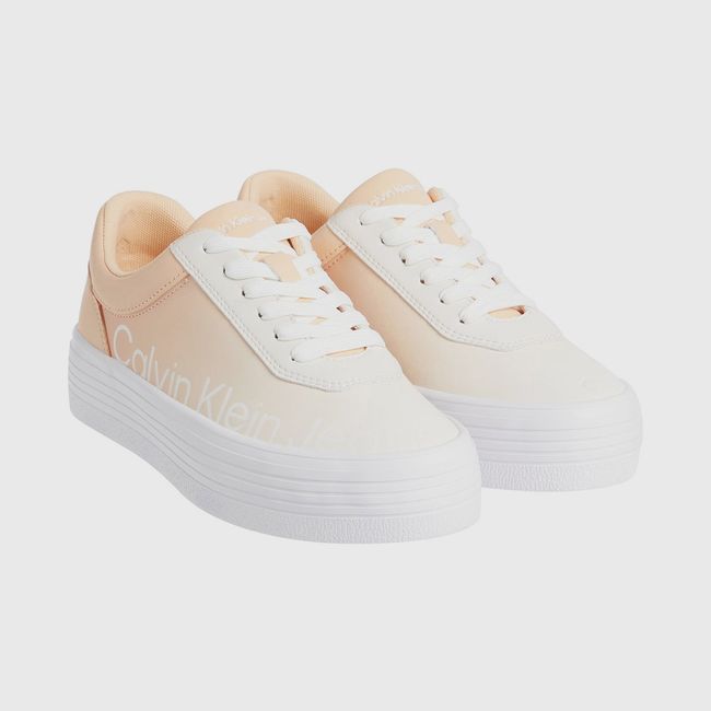 CALVIN KLEIN - Zapatillas de Cuero Bold Naranjo Calvin Klein