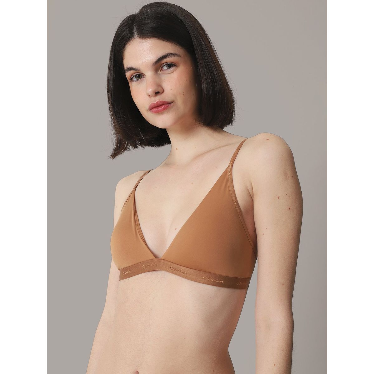 CALVIN KLEIN - Bralette Triángulo Natural Café Calvin Klein
