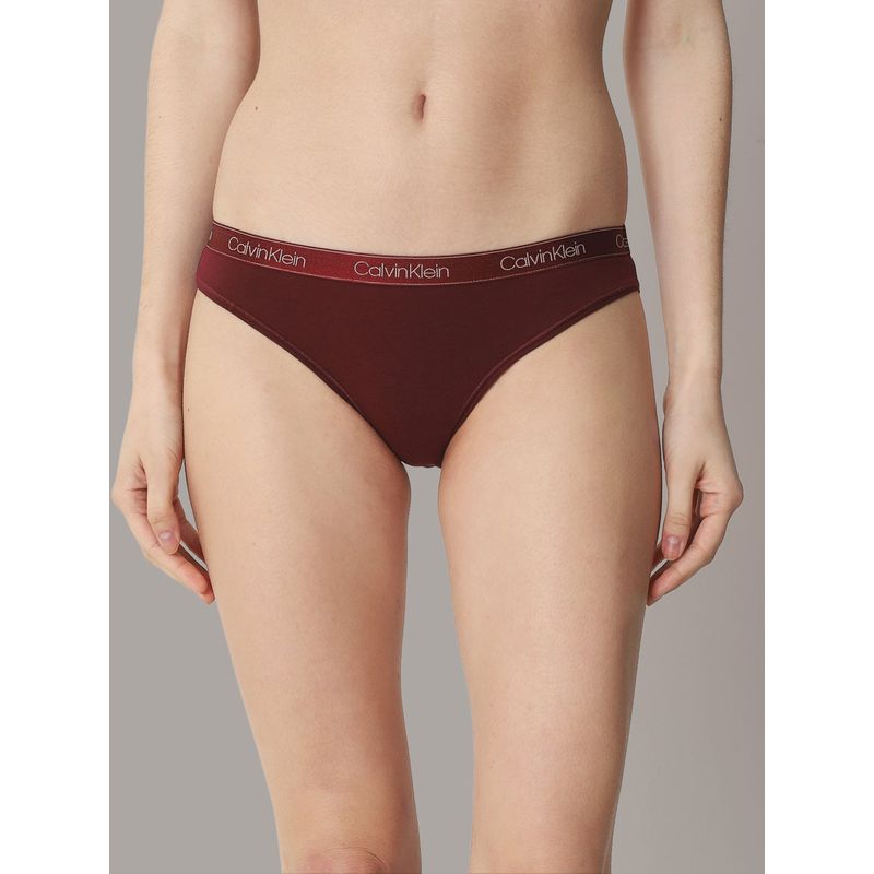 CALVIN KLEIN - Calzón Bikini Cotton Essentials Burdeo Calvin Klein
