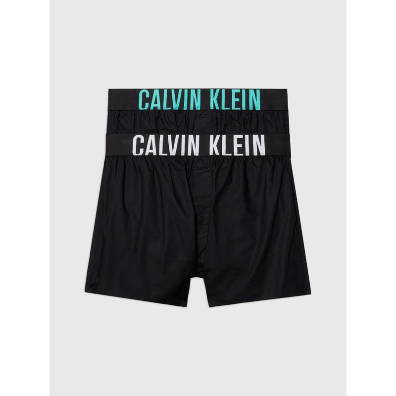 CALVIN KLEIN - Pack 2 Woven Boxer Intense Power Negro Calvin Klein