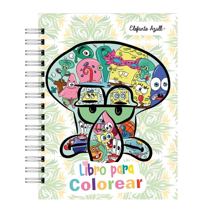 ELEFANTE AZULL - Libro para colorear Bob Esponjaxxx