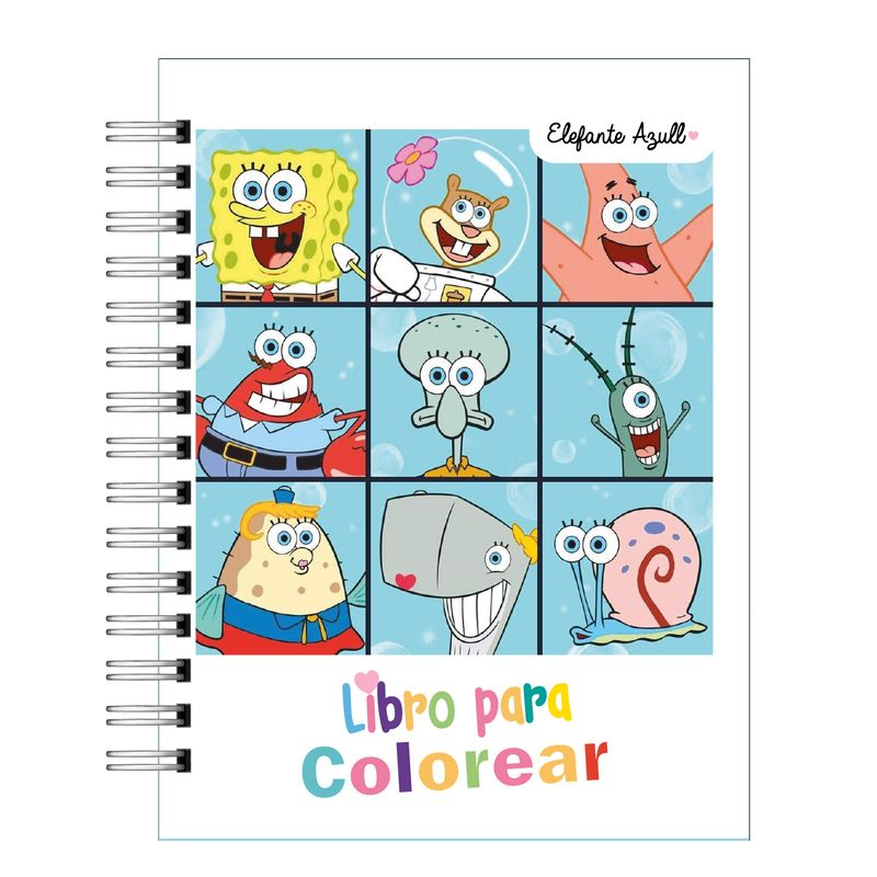 ELEFANTE AZULL - Libro para colorear Bob Esponjaxxx