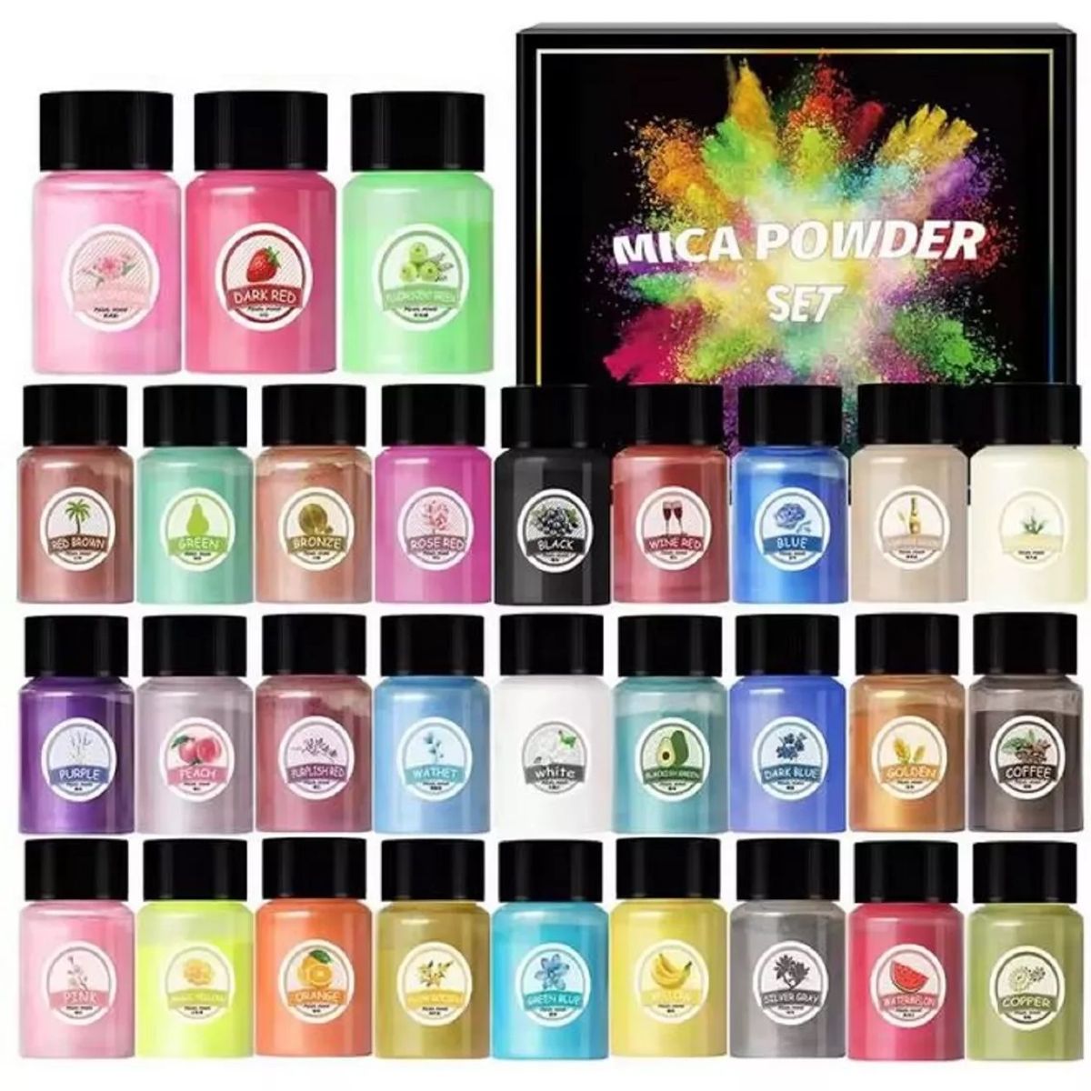 GENERICO - Pigmento Polvo Resina Uv 30 Colores Perlado Marmol Brillante