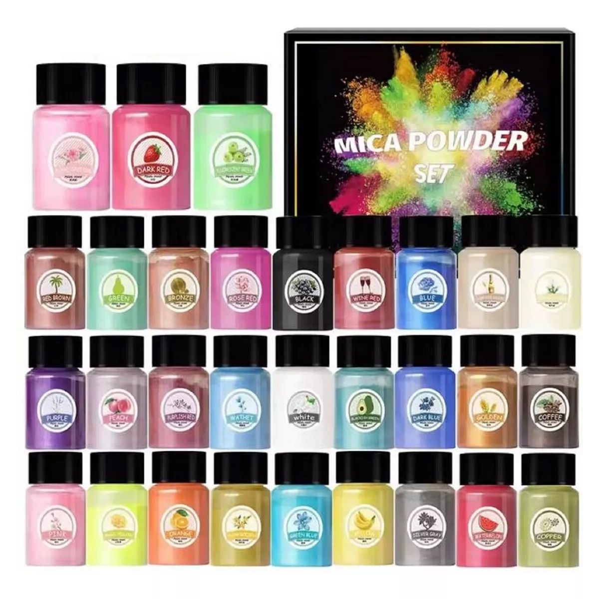 GENERICO - Pigmento Polvo Resina Uv 30 Colores Perlado Marmol Brillante