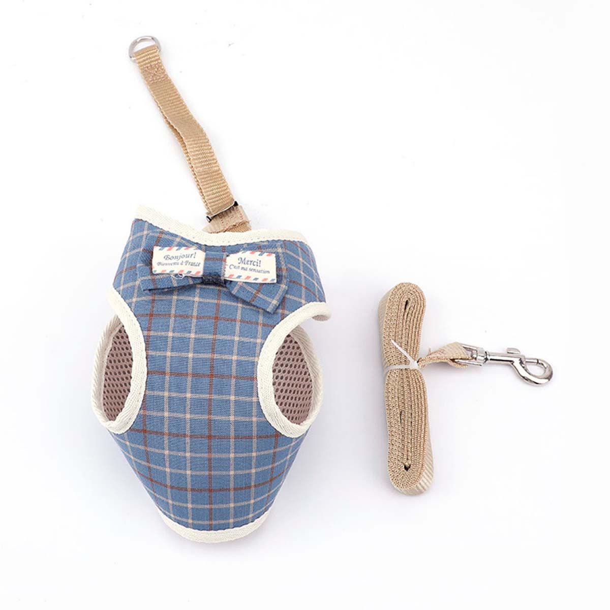 GENERICO - Arnes Pechera Entera + Correa Para Mascotas Azul Talla L