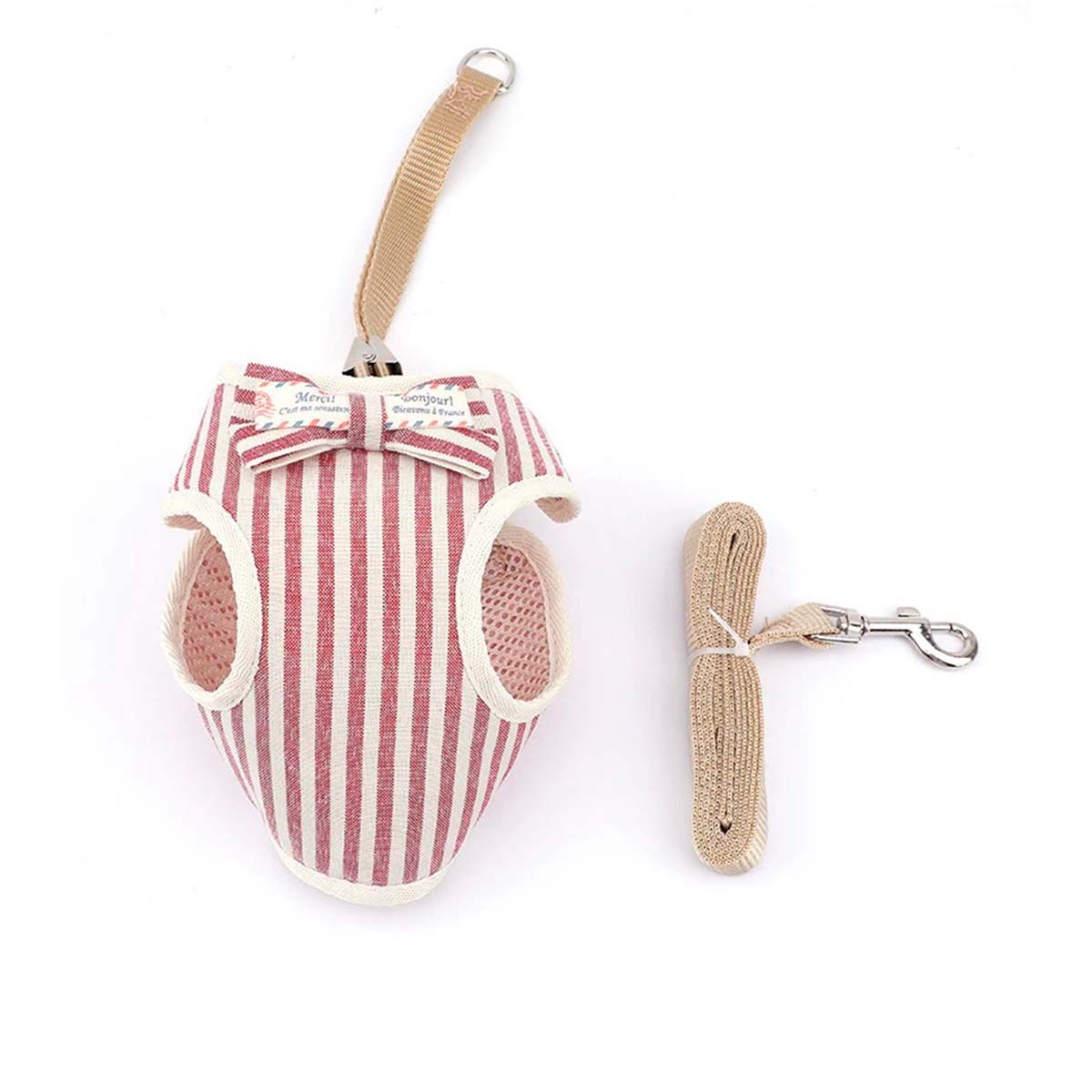 GENERICO - Arnes Pechera Entera + Correa Para Mascotas Rojo Talla L