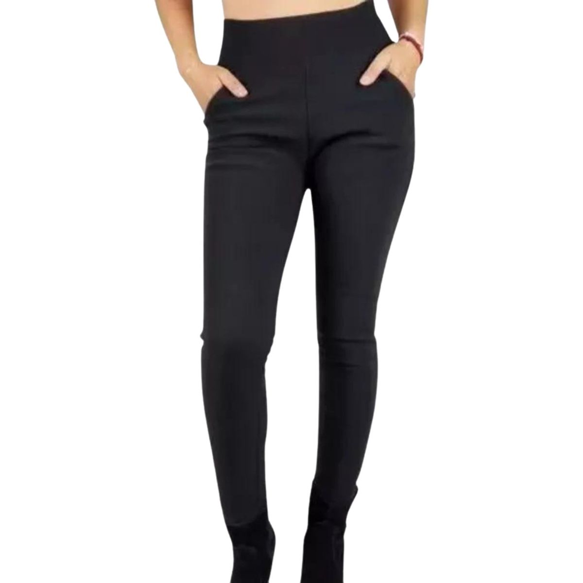 LIKE SHOP - Pantalón Calza Mujer Invierno Forro Interior Piel Bolsillos Cierre H1