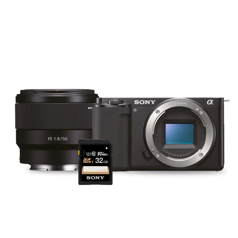 SONY - Kit Camara ZV-E10 + Memoria 32GB + Lente SEL50F18F