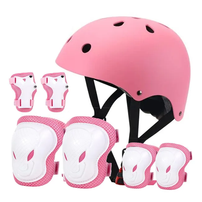 GENERICO - Set Protecciones y Casco Niño Niña Patines Bicicleta Large