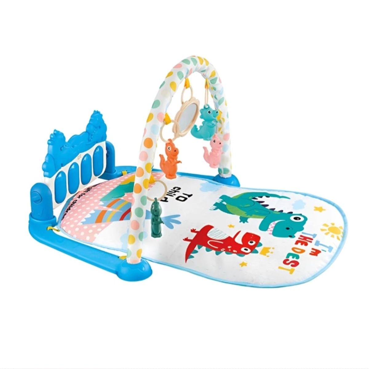 GENERICO - GIMNASIO MUSICAL PARA BEBE PIANO ANIMALITOS COLOR AZUL