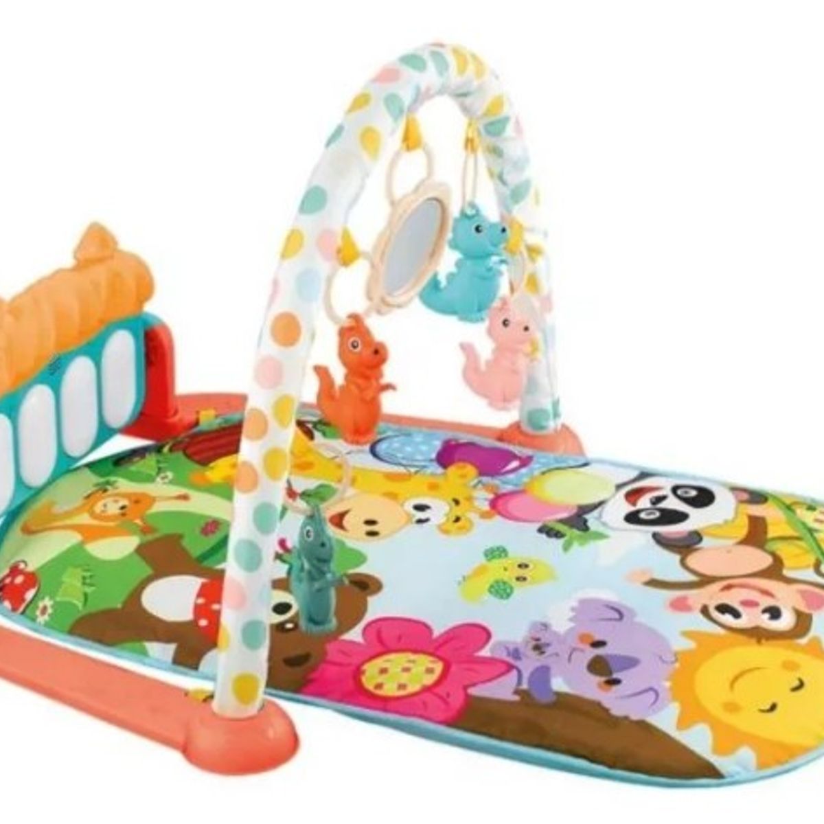 GENERICO - GIMNASIO MUSICAL PARA BEBE PIANO ANIMALITOS COLOR ROSA