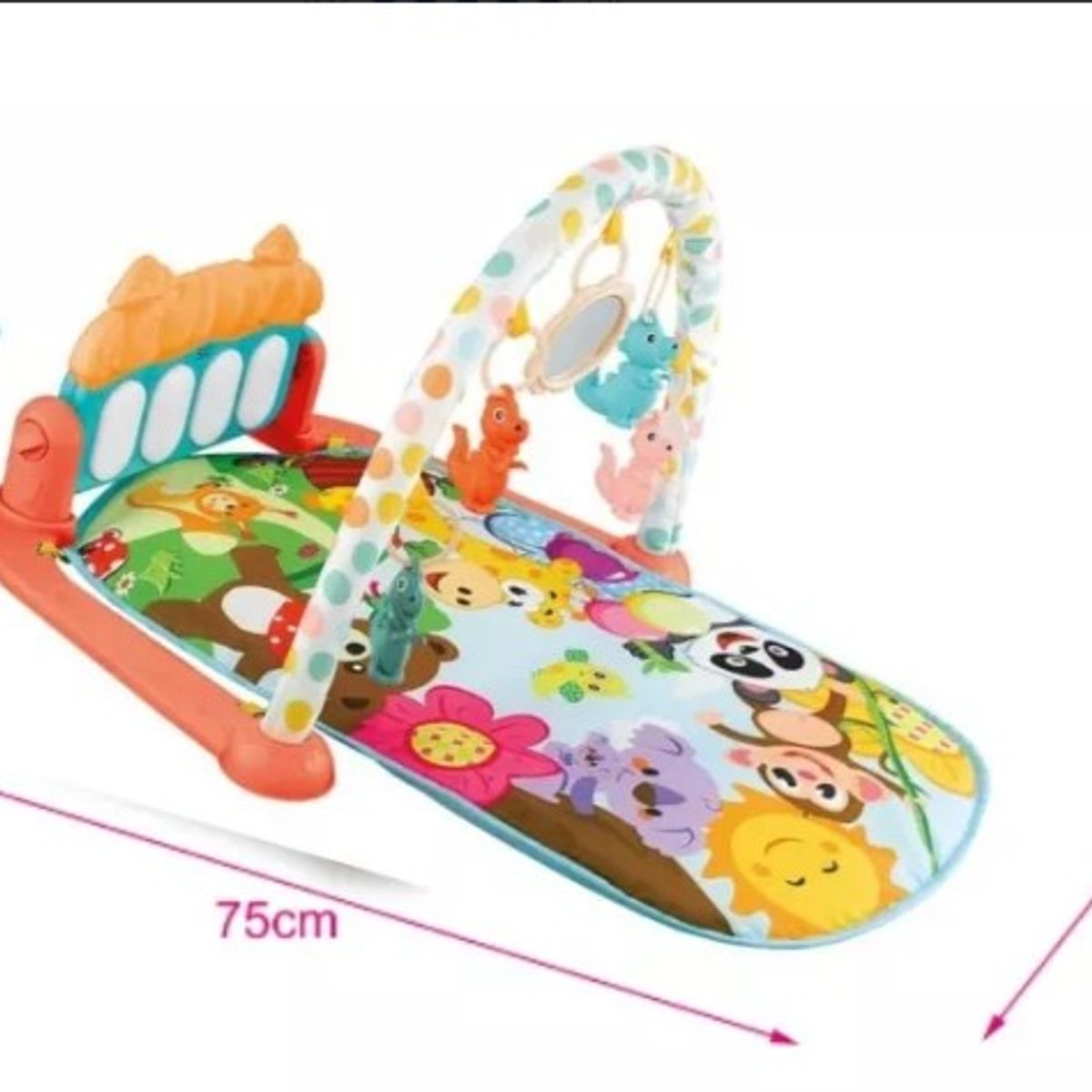 GENERICO - GIMNASIO MUSICAL PARA BEBE PIANO ANIMALITOS COLOR ROSA