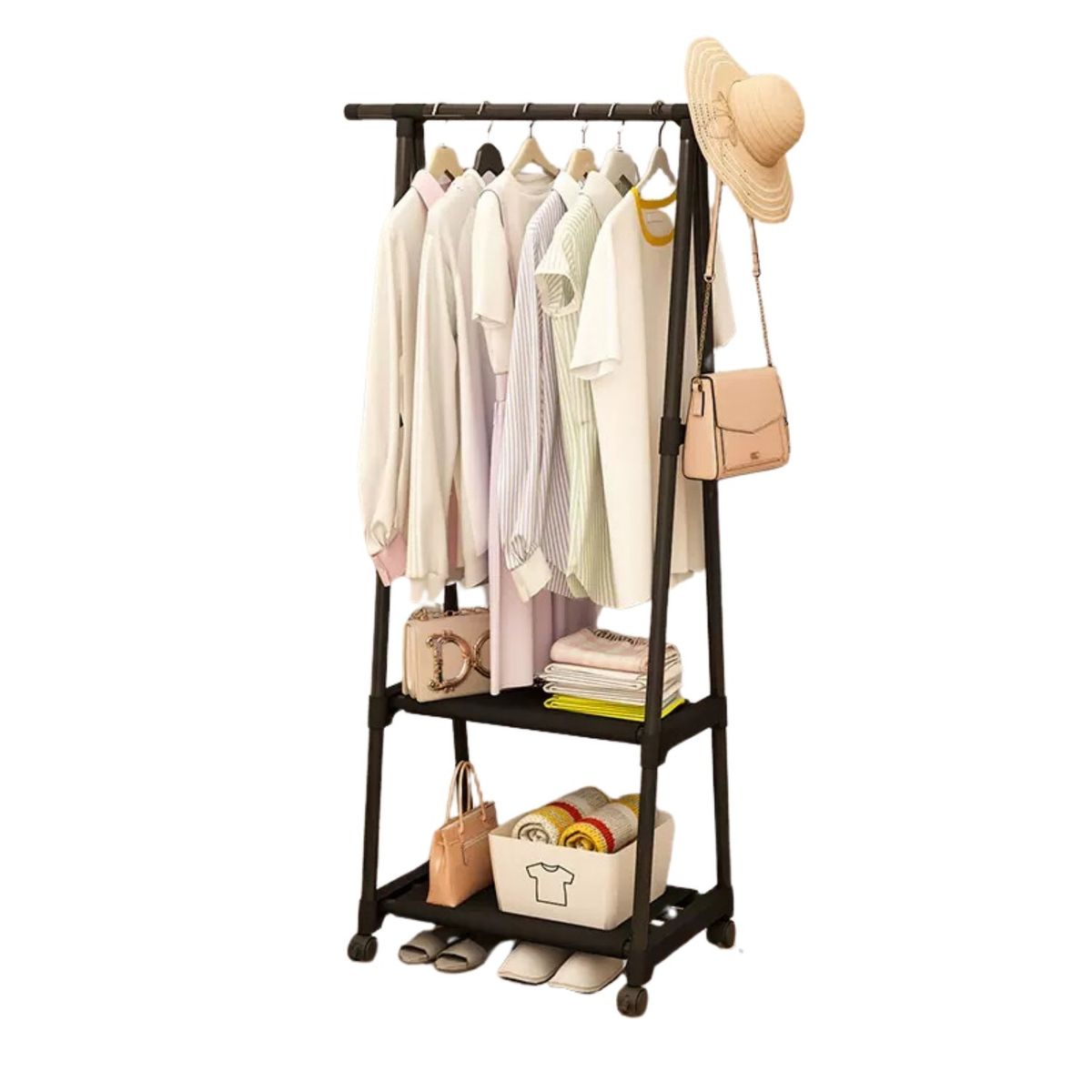 HOMESTAR - Perchero Portail Exhibidor De Ropa Con Ruedas Organizador