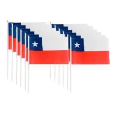 GENERICO - Pack X12 Banderines Chilenos 14x21cm Bandera De Chile Casta