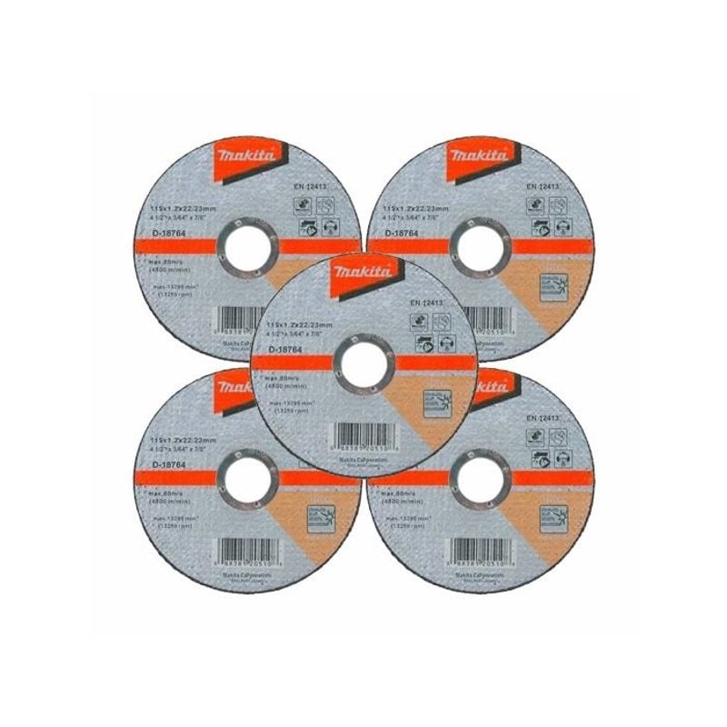 MAKITA - Discos 5u Corte Acero Inox 4-15 115mm Makita D-18764-5