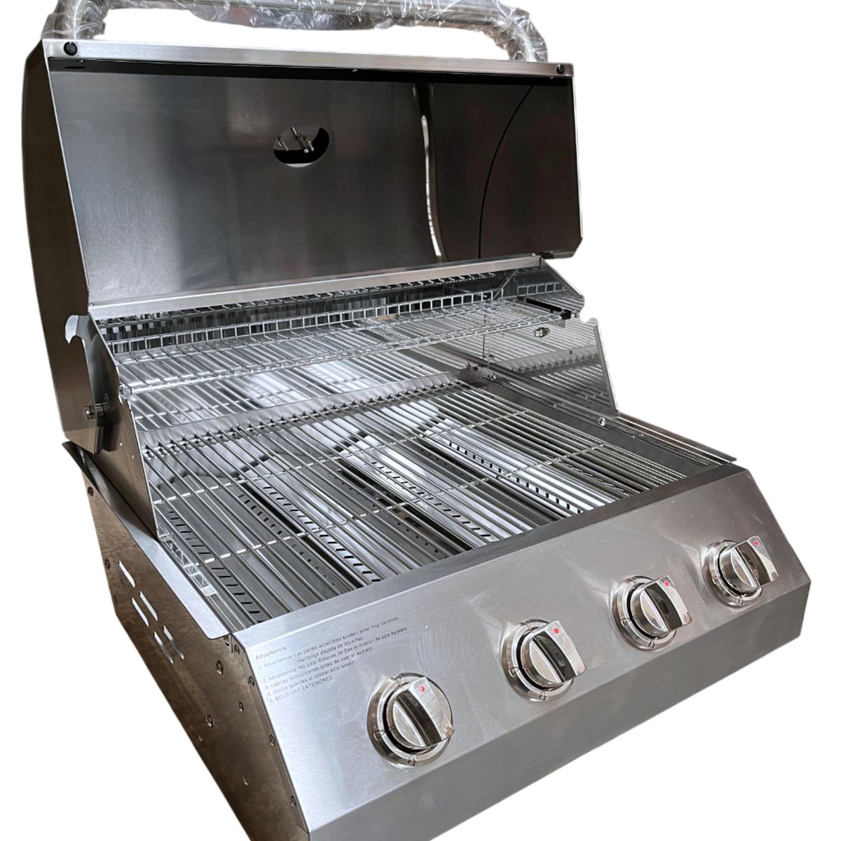 KING GRILL - Parrilla a gas empotrada de 4 quemadores+ Spiedo con Motor