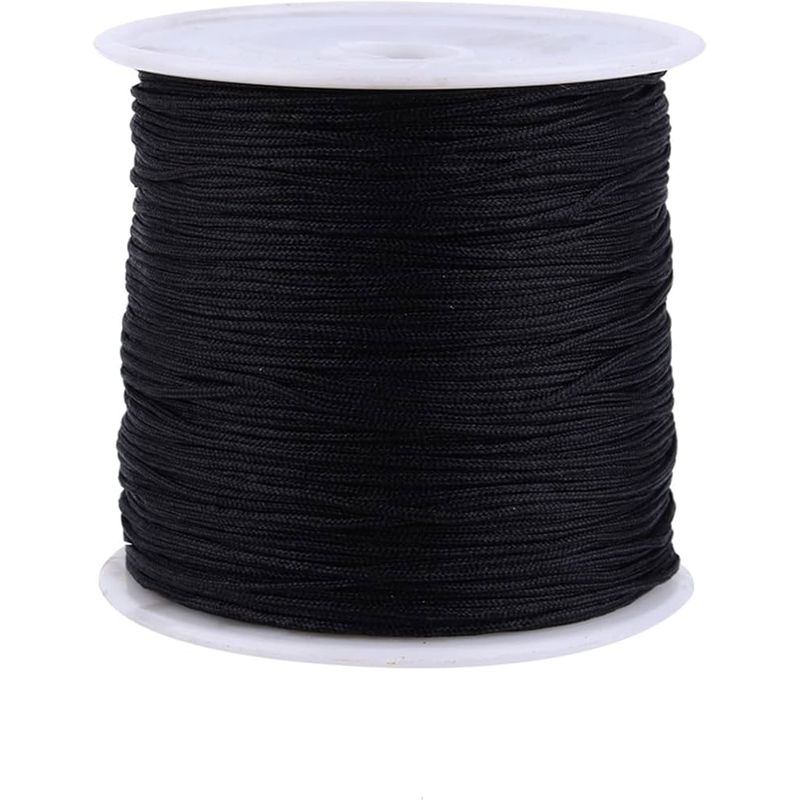 GENERICO - Cordón cola de ratón 2mm 100m Negro
