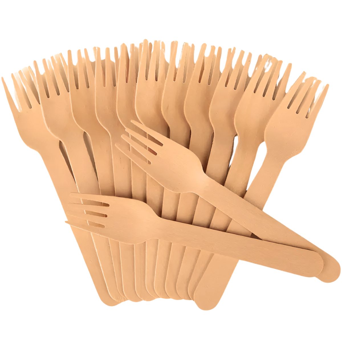 GENERICO - Pack X12 Tenedores Bambú Tenedor Reutilizable Ecologico