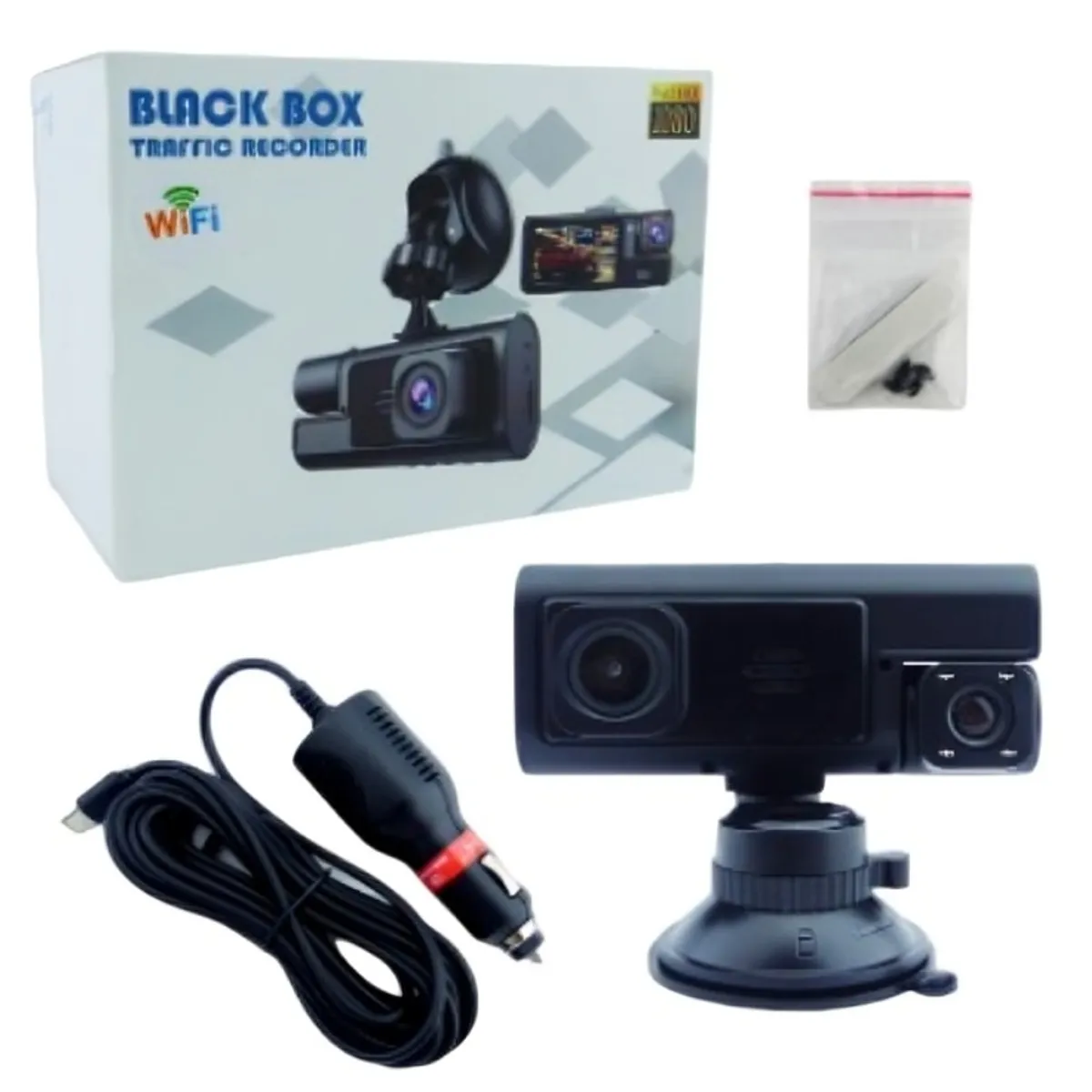 OEM - CAMARA DVR  CON PANTALLA 2"CON 2 CAMARAS 170° Y 1 CAMARA RETROCESO PARA AUTO