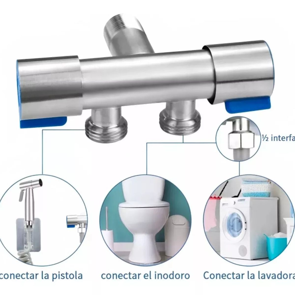 MUNDO MAGIA - Ducha Bidet Árabe Kit Completo Inodoro Acero Inoxidable