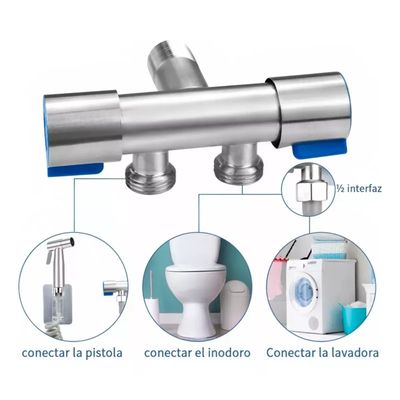 Imagen 2 del producto Ducha Bidet Árabe Kit Completo Inodoro Acero Inoxidable