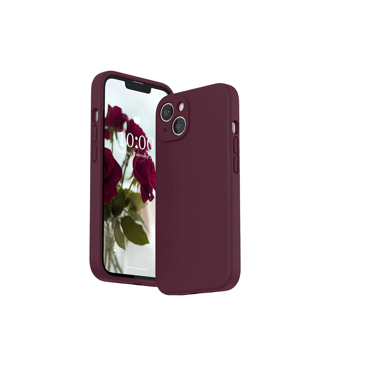 JOIGO - Carcasa Para iPhone 15 Sof Goma Vinotinto